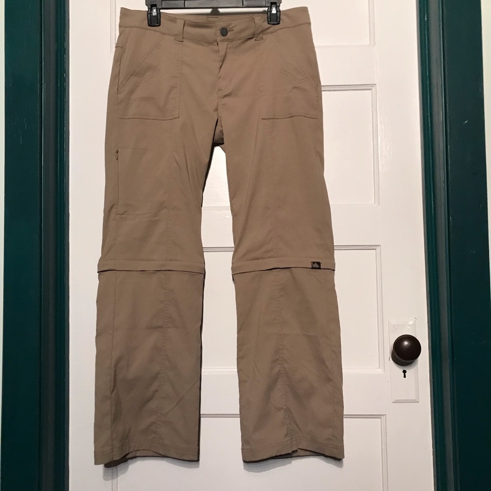 Prana Breathe Tan Convertible Pants **Size 10:  SHORT INSEAM**